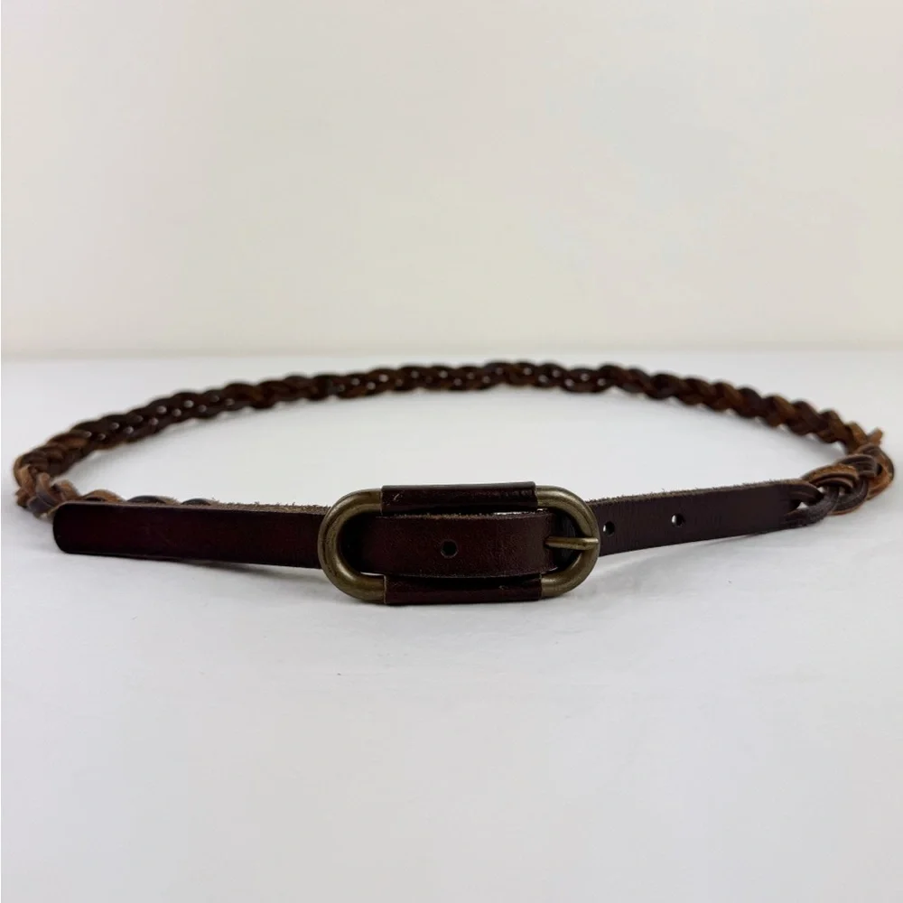 Delia's Vintage Brown Leather Braided Belt